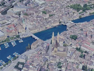 Zurich City, Switzerland (2023) 3D Model preview