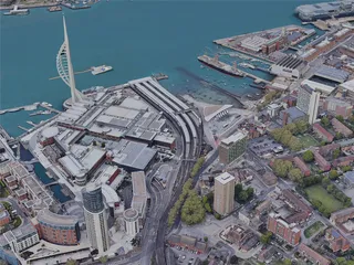 Portsmouth City, UK (2023) 3D Model preview