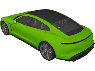 Porsche Taycan Turbo S (2023) 3D Model preview