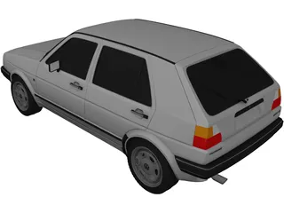 Volkswagen Golf GL (1990) 3D Model preview