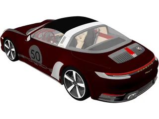 Porsche 911 Targa 4S Heritage (2021) 3D Model preview