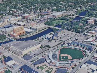 Lansing City, MI, USA (2023) 3D Model preview