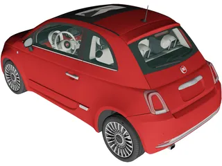 Fiat 500 (2015) 3D Model preview