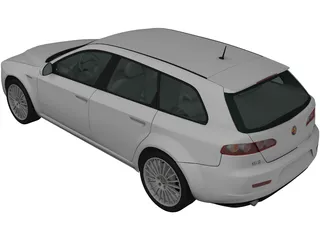 Alfa Romeo 159 Sportwagon (2011) 3D Model preview