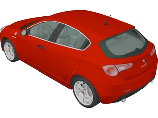 Alfa Romeo Giulietta Quadrifoglio Verde (2014) 3D Model preview