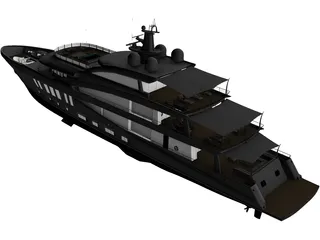 Amels 200 Yacht 3D Model preview