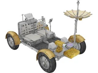 Apollo Lunar Rover Moon Car 3D Model preview