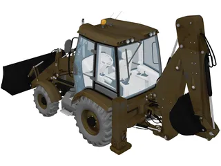 Backhoe Loader 3D Model preview