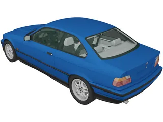 BMW 318i Coupe (1993) 3D Model preview