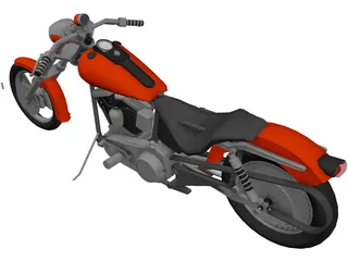 Chopper Bike 3D Model preview