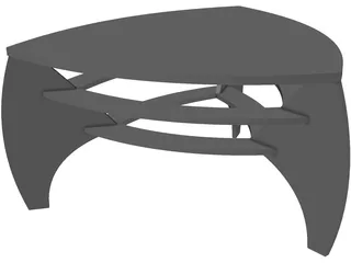 Table with glass 3D Model preview