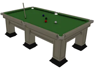 Pool Table 3D Model preview