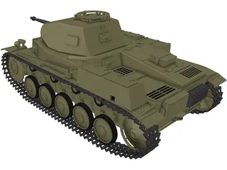 Panzer 2F 3D Model preview