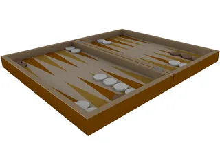 Backgammon Game 3D Model preview