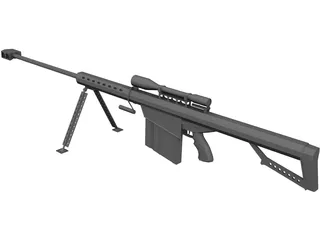 M82A1 Barrett .50 BMG 3D Model preview