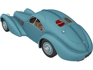 Bugatti Type 57 Atlantic (1934) 3D Model preview