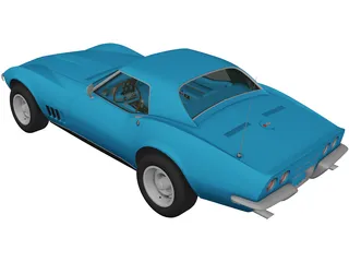 Chevrolet Corvette Convertible (1968) 3D Model preview