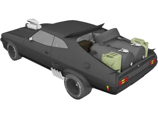 Ford Falcon MadMax Interceptor (1973) 3D Model preview