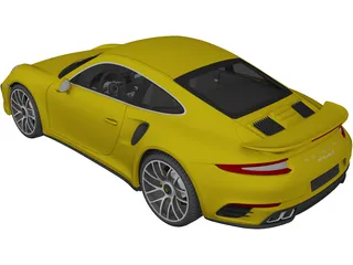 Porsche 911 Turbo S (2016) 3D Model preview