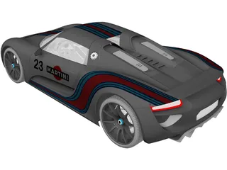 Porsche 918 Spyder Martini (2013) 3D Model preview