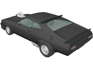 Ford Falcon GT Coupe Interceptor Mad Max (1979) 3D Model preview