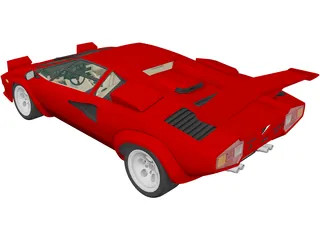 Lamborghini Countach 5000 QV (1985) 3D Model preview
