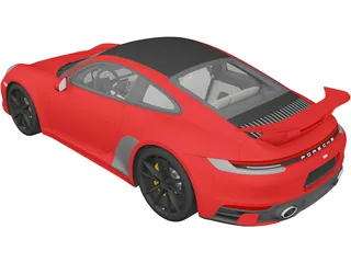Porsche 911 Carrera S (2019) 3D Model preview