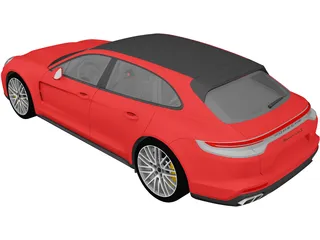 Porsche Panamera Turbo S Sport Turismo (2021) 3D Model preview