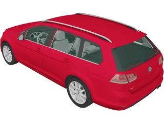 Volkswagen Golf Variant (2014) 3D Model preview