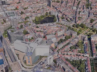 Brussels City, Belgium (2023) 3D Model preview