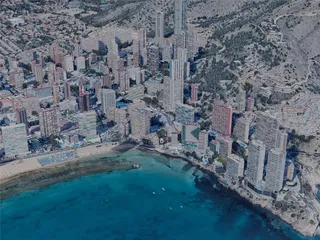 Benidorm City, Spain (2023) 3D Model preview