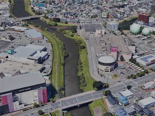 Akita City, Japan (2022) 3D Model preview