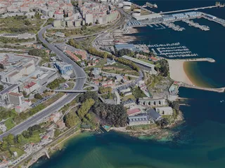 A Coruna City, Spain (2023) 3D Model preview