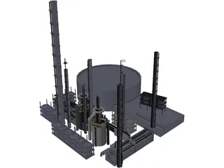 Refinery Plant 3D Model preview