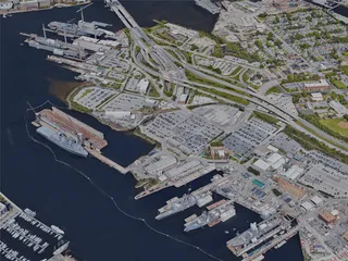 Norfolk City, VA, USA (2023) 3D Model preview