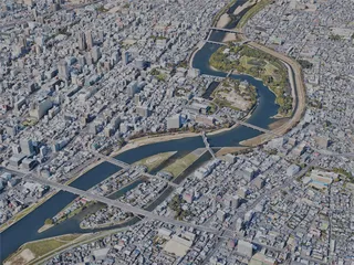 Okayama City, Japan (2023) 3D Model preview