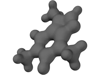 Caffeine Molecule 3D Model preview