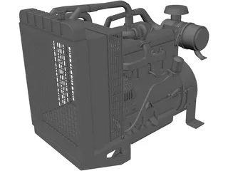 Diesel Motor 3D Model preview