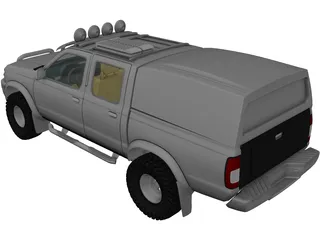 Nissan Navara D22 Double Cab (2002-2005) 3D Model preview