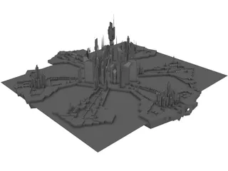 Stargate Atlantis City 3D Model preview