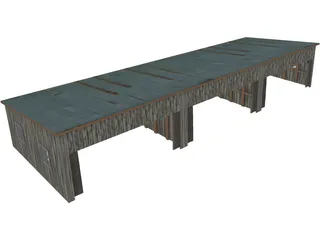 World War I Era Aircraft Hangar 3D Model preview
