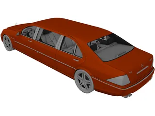 Mercedes-Benz S-class Limousine 3D Model preview