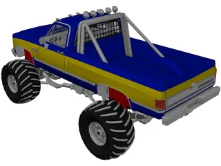 Chevrolet Silverado 4x4 Monster 3D Model preview