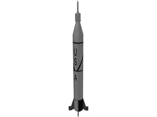 Rocket Jupiter C 3D Model preview
