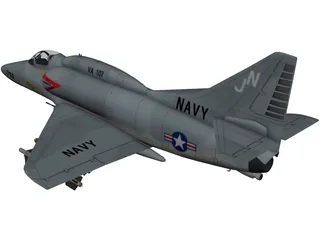 A-4 Skyhawk 3D Model preview