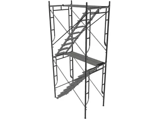Scaffold Stair Tower 3D Model preview