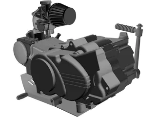 Pit-Bike Engine 125cm3 3D Model preview