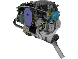Rotax 915 iS Engine 3D Model preview