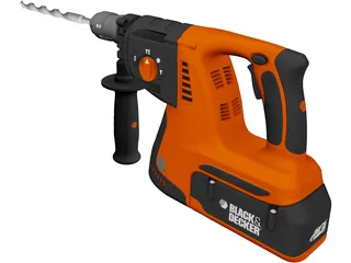Black and Decker Hand Drill 3D Model preview
