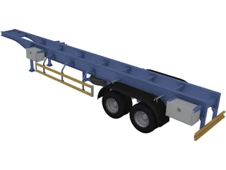 Semitrailer 40ft 3D Model preview